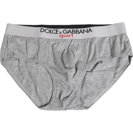 Dolce & Gabbana Dolce & Gabbana Gray Cotton Stretch Regular Men Brief Underwear BIK1253-4 1728,67345645728,Dolce & Gabbana,Gray,IT4 | S,Material: 100% Cotton,Men,New with tags,Underwear - Men - Clothing