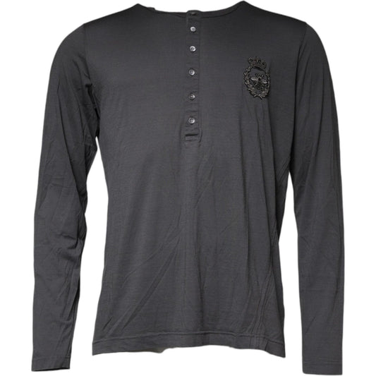 Dolce & Gabbana Gray Crown Bee Embroidery Pullover Sweater TSH86888-52