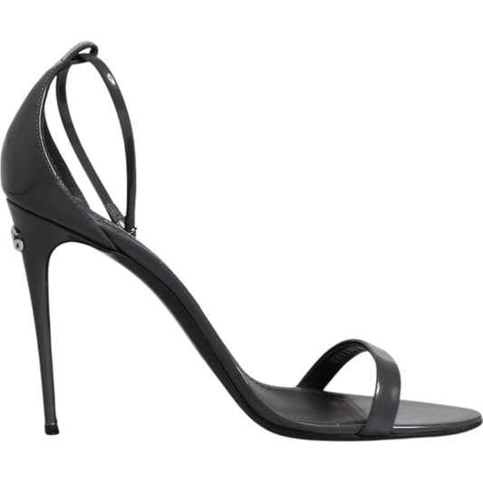 Dolce & Gabbana Dolce & Gabbana Grey Leather Ankle Strap Heel Sandals Shoes LA12071-41 1728,67345645728,Dolce & Gabbana,EU41/US10.5,Gray,Material: 100% Calf Leather,Preowned / Defect,Sandals - Women - Shoes,Shoes,Women,Women - Shoes