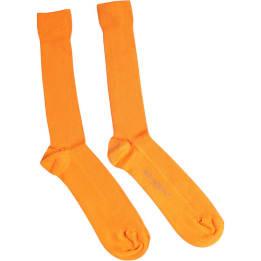 Dolce & Gabbana Dolce & Gabbana Orange Cotton Logo Over The Calf Socks SCS2232-L 1728,67345645728,Accessories,Dolce & Gabbana,L,Material: 100% Cotton,Men,Men - Accessories,New with tags,Orange,Socks - Men - Accessories