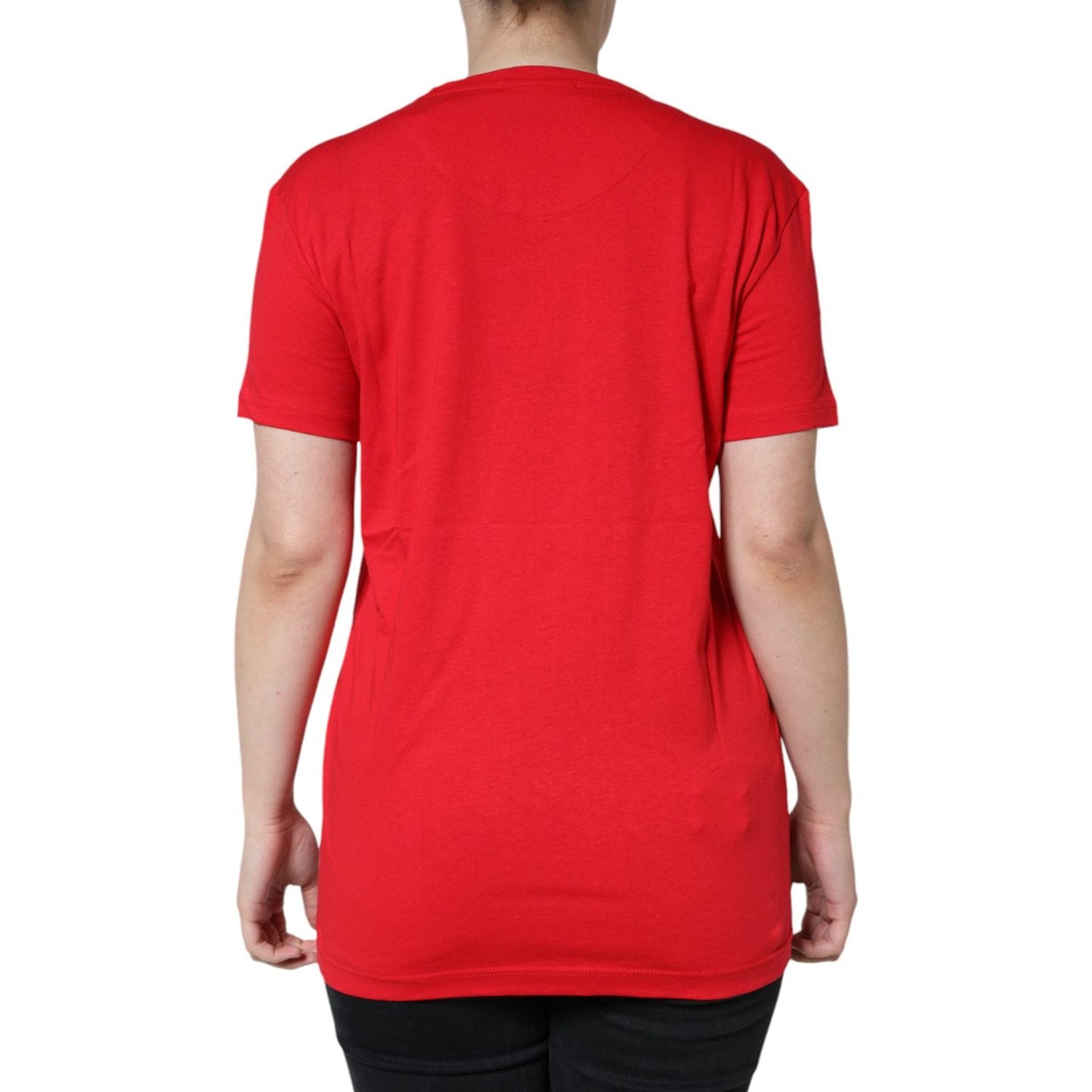 Dolce & Gabbana Red Cotton Crew Neck Short Sleeve Tee T-shirt TSH86519-42