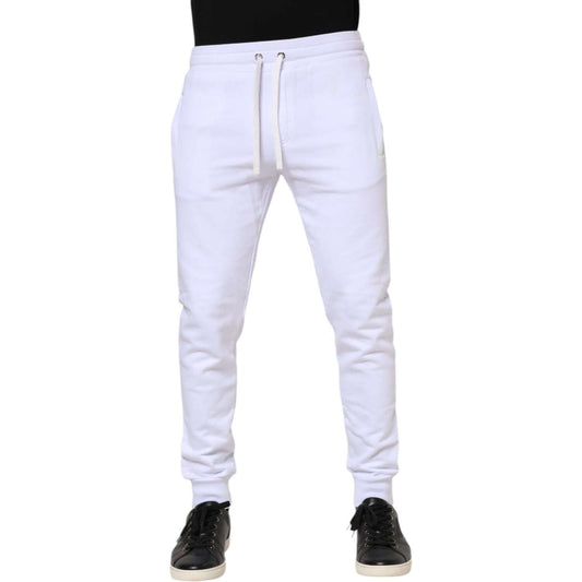 Dolce & Gabbana White Cotton Drawstring Jogger Pants PAN76417-48