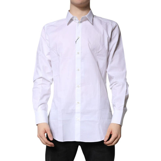 Dolce & Gabbana Dolce & Gabbana White Cotton GOLD Dress Formal Shirt TSH878541-42 1728,67345645728,Dolce & Gabbana,IT42 | XL,Material: 100% Cotton,Men,New with tags,Shirts - Men - Clothing,White