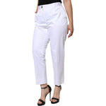 Dolce & Gabbana White Cotton Mid Waist Tapered Denim Jeans PAN74197-50