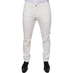 Dolce & Gabbana White Cotton Skinny Slim Men Denim Jeans PAN75597-48