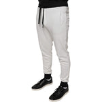 Dolce & Gabbana White Cotton Slim Men Jogger Sweatpants Pants PAN75564-46