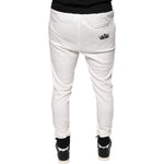 Dolce & Gabbana White Cotton Slim Men Jogger Sweatpants Pants PAN75564-46