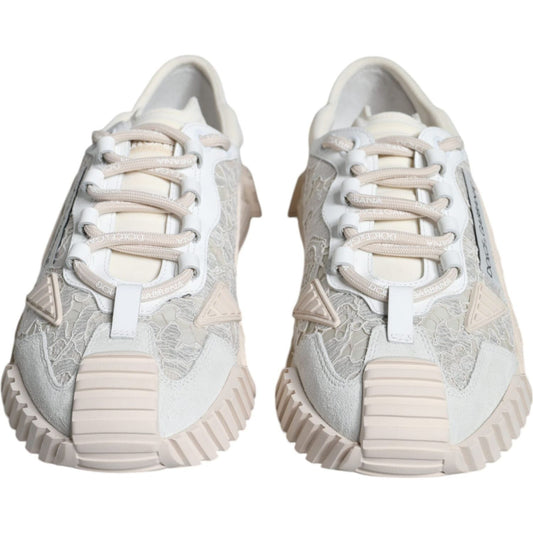 Dolce & Gabbana Dolce & Gabbana White Lace NS1 Low Top Sneaker Sports Shoes LA11721#1-36.5 1728,67345645728,Dolce & Gabbana,EU36.5/US6,Material: 43% Nylon 21% Leather 20% Viscose 10% Acrylic 5% Cotton 1% PVC,Preowned / Defect,Sneakers - Women - Shoes,Whit