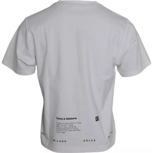 Dolce & Gabbana White Red Lips Print Cotton Men T-shirt TSH86386-46