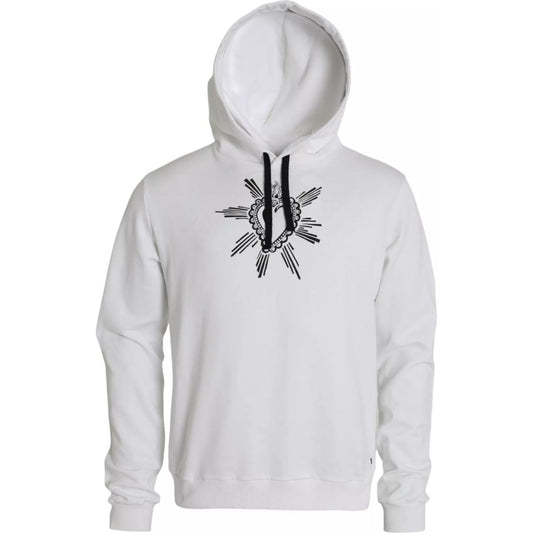 Dolce & Gabbana Dolce & Gabbana White Sacred Heart Hooded Sweatshirt Sweater TSH84888-52 1728,67345645728,Dolce & Gabbana,IT52 | XL,Men,Preowned / Defect,Sweaters - Women - Clothing,White