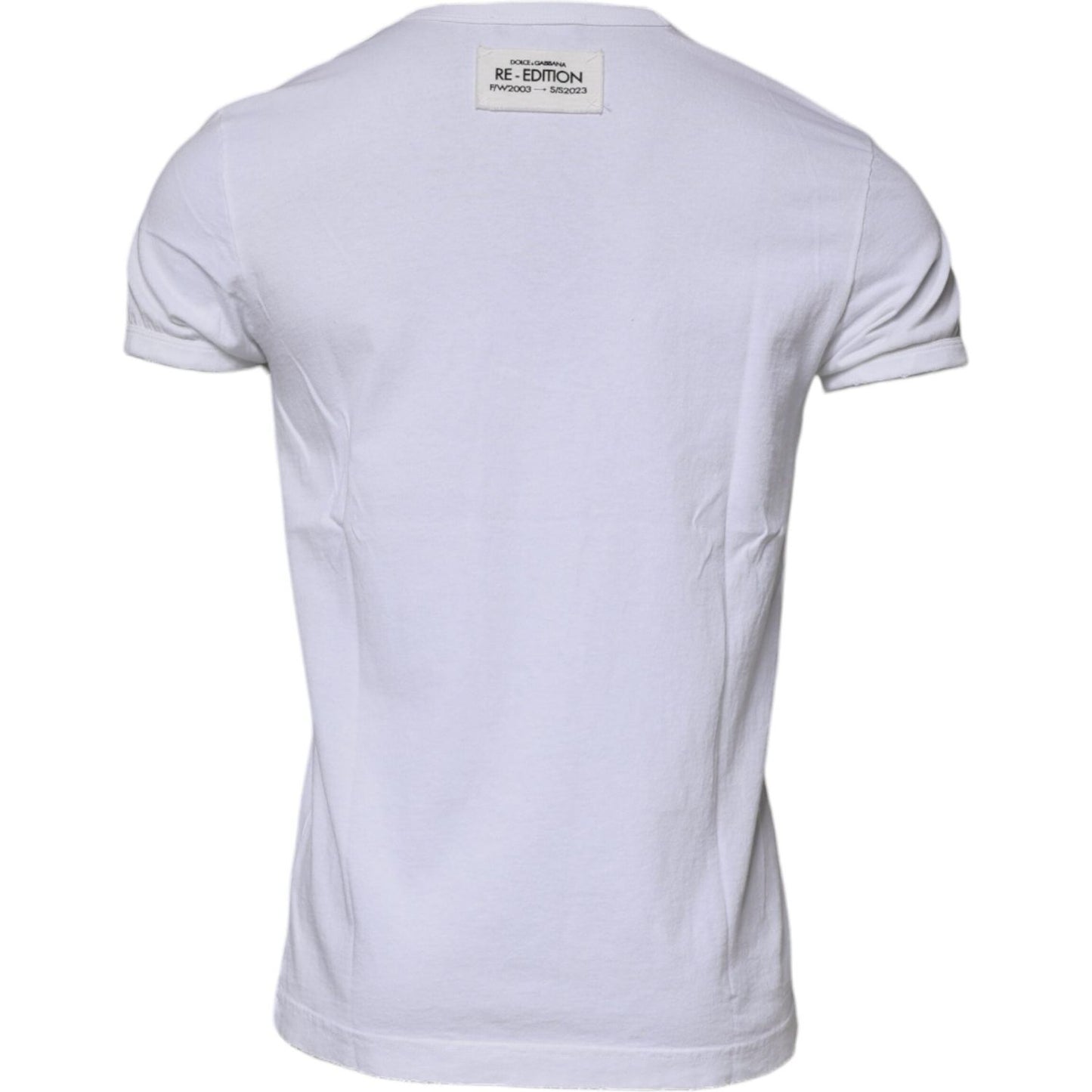 Dolce & Gabbana White Stripes Crew Neck Short Sleeves T-shirt TSH87496-48