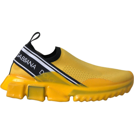 Dolce & Gabbana Yellow Sorrento Slip On Sneakers Women Shoes LA11121-35.5