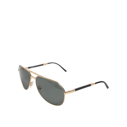 Dolce & Gabbana Gold DG2106K Pilot Frame Tinted Lens Polarized Sunglasses