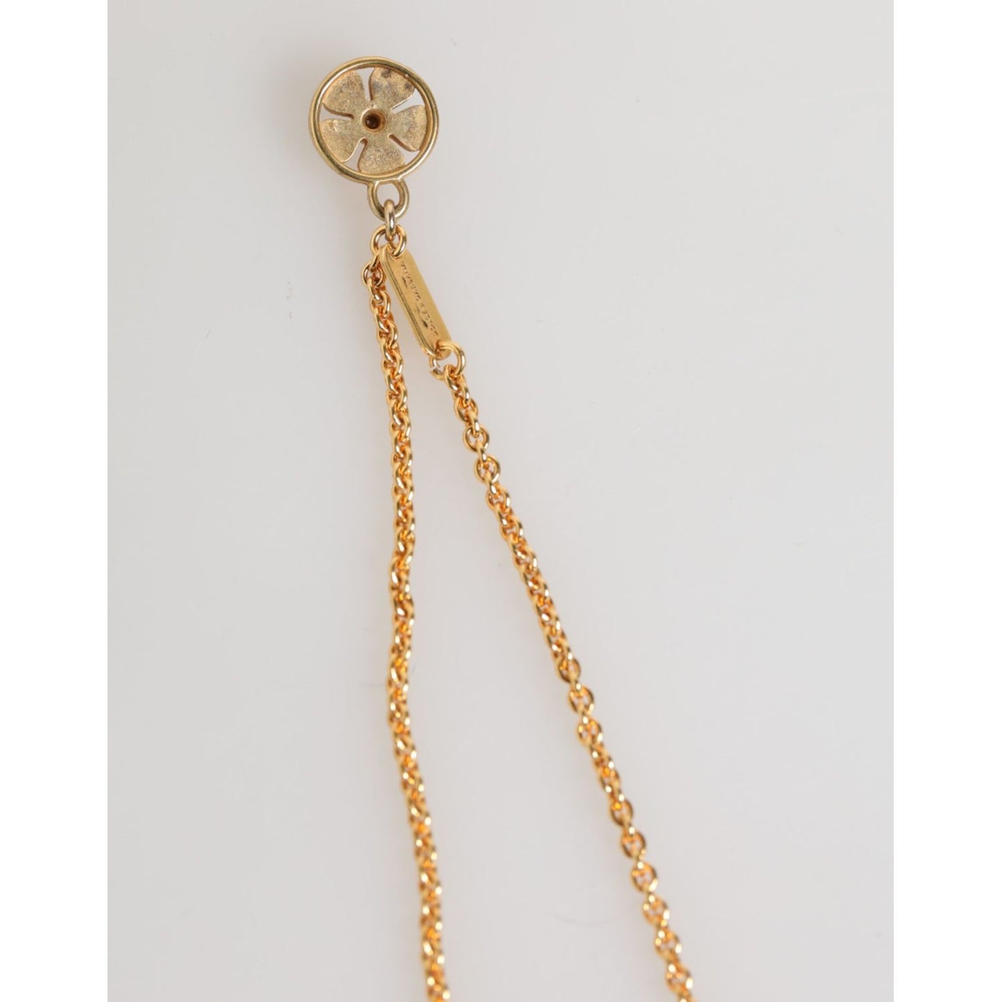 Dolce & Gabbana Gold Medallion Metal Chain Charm Men Pendant Necklace