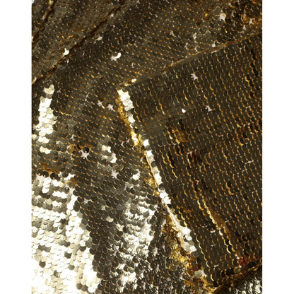 Dolce & Gabbana Gold Sequin Long Sleeve Mini Dress