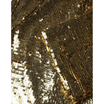 Dolce & Gabbana Gold Sequin Long Sleeve Mini Dress close-up showing exquisite sequin details.