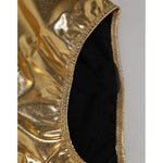 Close-up of Dolce & Gabbana Gold Silk High Waist Girdle Panty Underwear detailing.