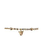 Dolce & Gabbana Gold Tone Brass Chain MY DOG Heart Bracelet with dog face charm and multicolored details.