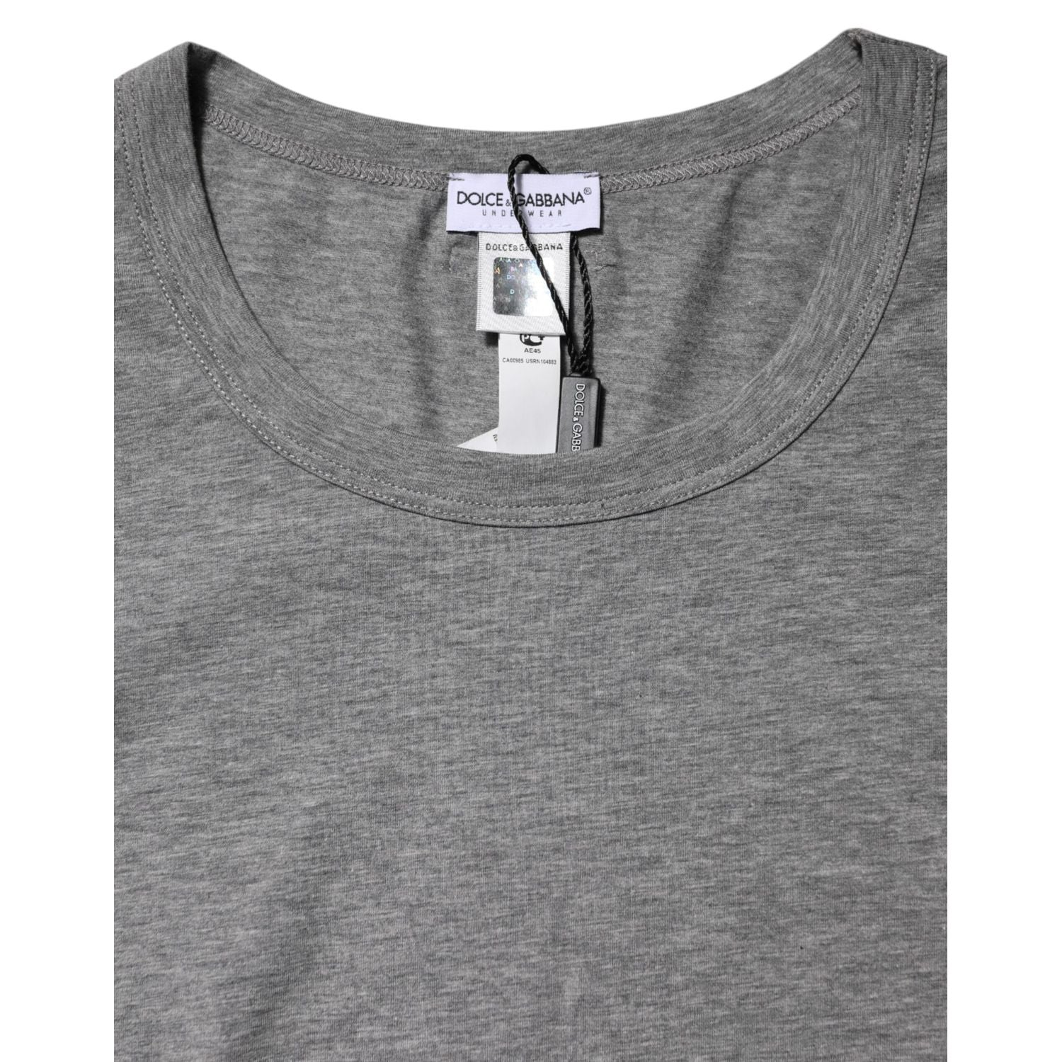 Dolce & Gabbana Gray Crew Neck Short Sleeves Underwear T-shirt