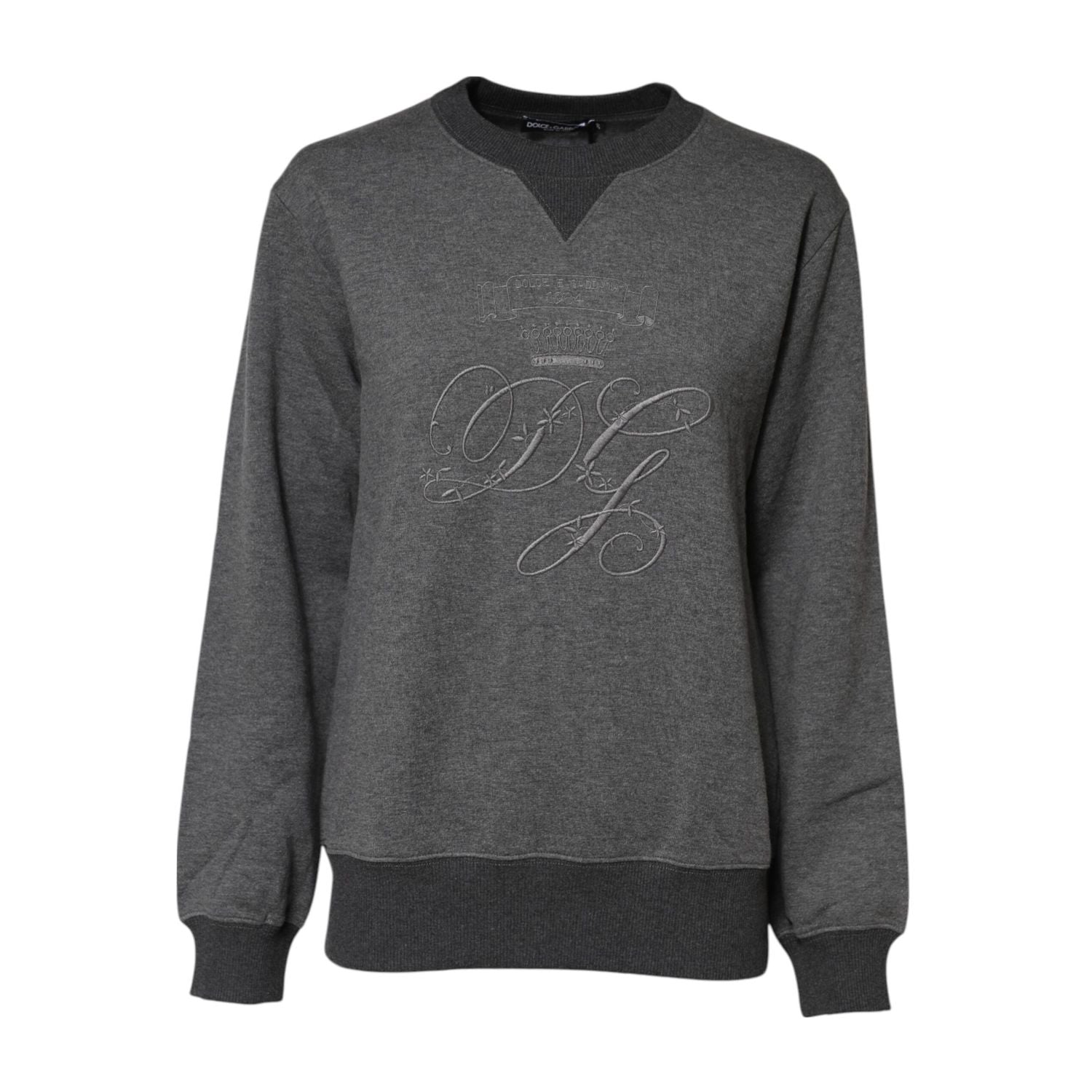 Dolce & Gabbana Gray DG Logo Embroidered Pullover Sweater