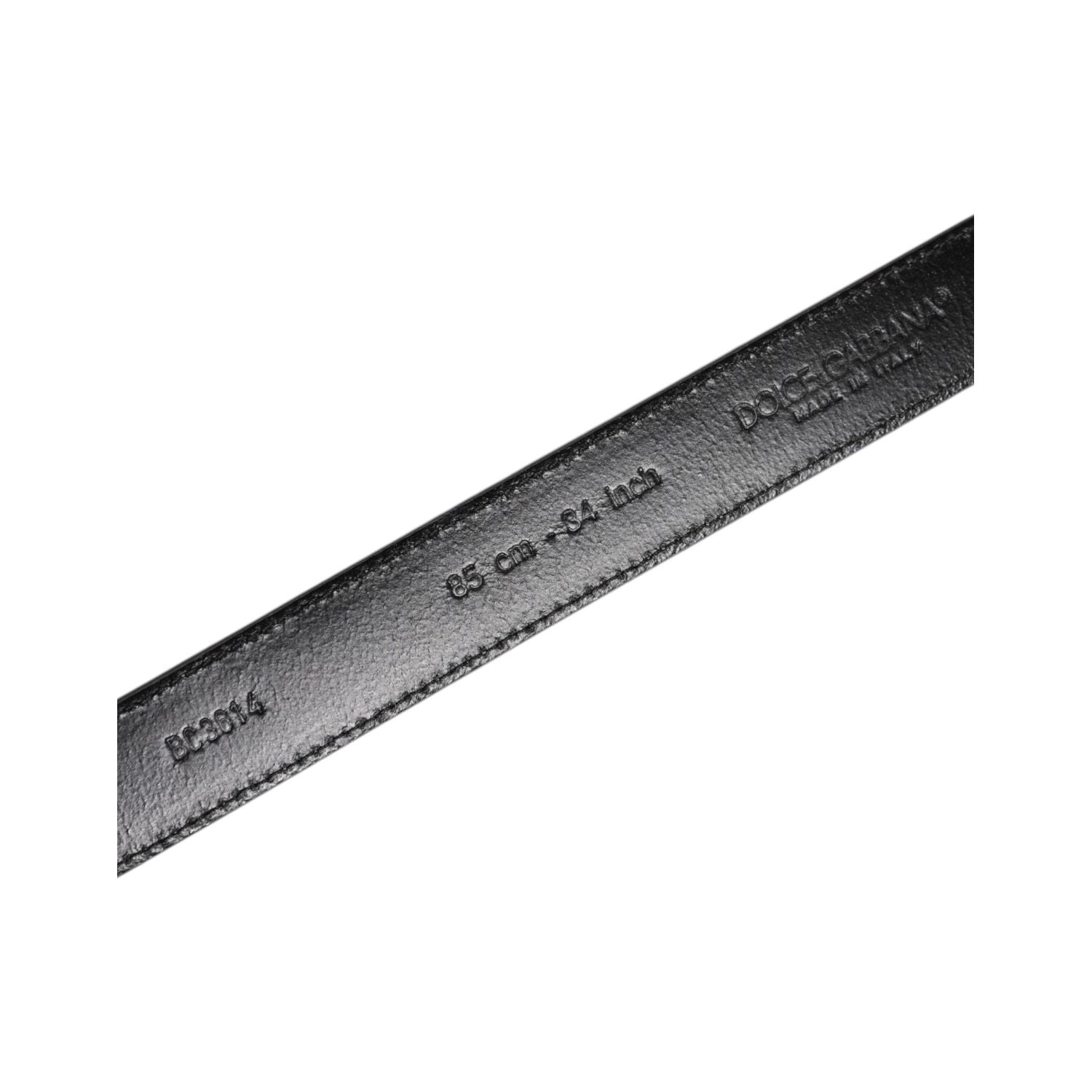 Dolce & Gabbana Gray Leather Silver Tone Metal Buckle Belt