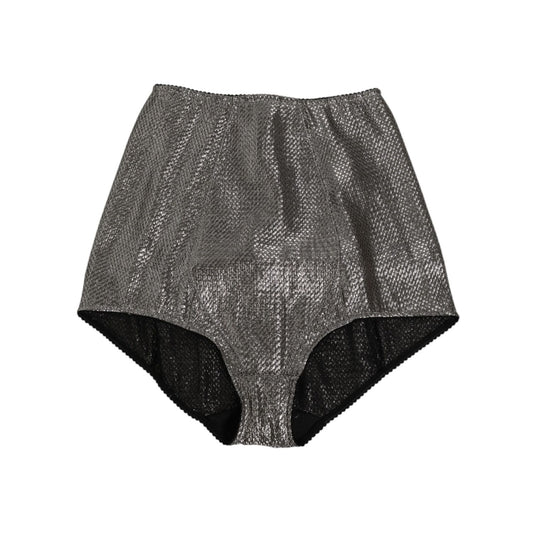 Dolce & Gabbana Gray Silk Stretch Slip Girdle Panty Underwear, luxurious high brief in premium fabric for comfort and light shaping.