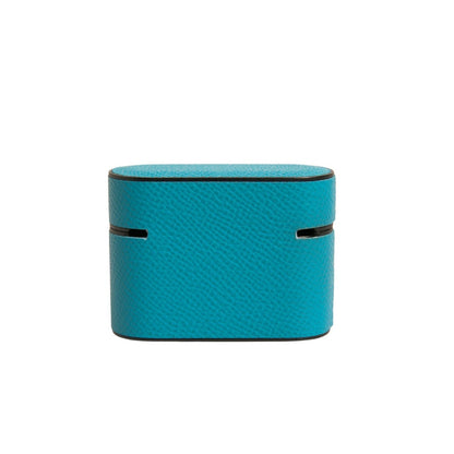 Dolce & Gabbana Green Leather Metal Logo Plaque Holder Airpods Case