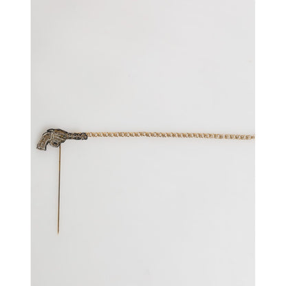 Dolce & Gabbana Lapel Pin Brass Copper Revolver Men Accessories Brooch