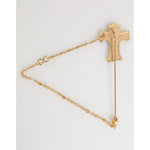 Dolce & Gabbana Lapel Pin Cross Logo Gold Chain Mens Accessories Brooch with polished gold-tone finish for formalwear