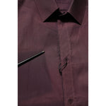 Dolce & Gabbana Maroon Cotton Collared GOLD Formal Dress Shirt with classic design and elegant gold accents.