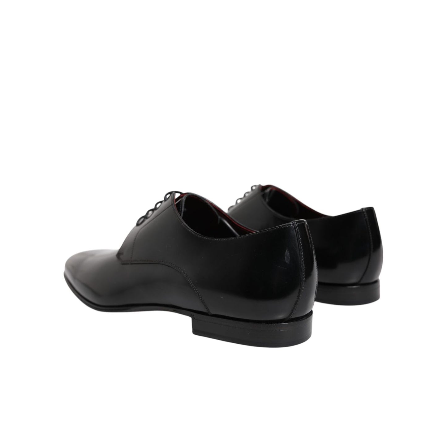 Dolce & Gabbana Men Dress Black Calfskin Leather Derby Shoes, Italian made, elegant stitching, sleek design