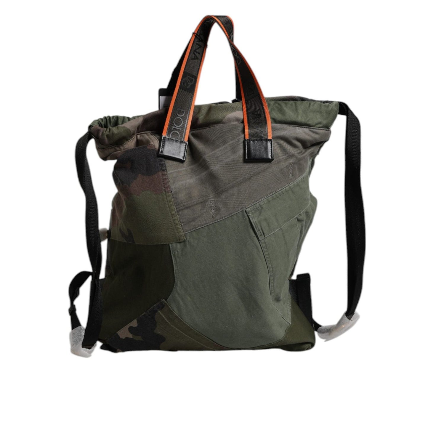 Dolce & Gabbana Military Green Patchwork Rucksack Backpack Bag