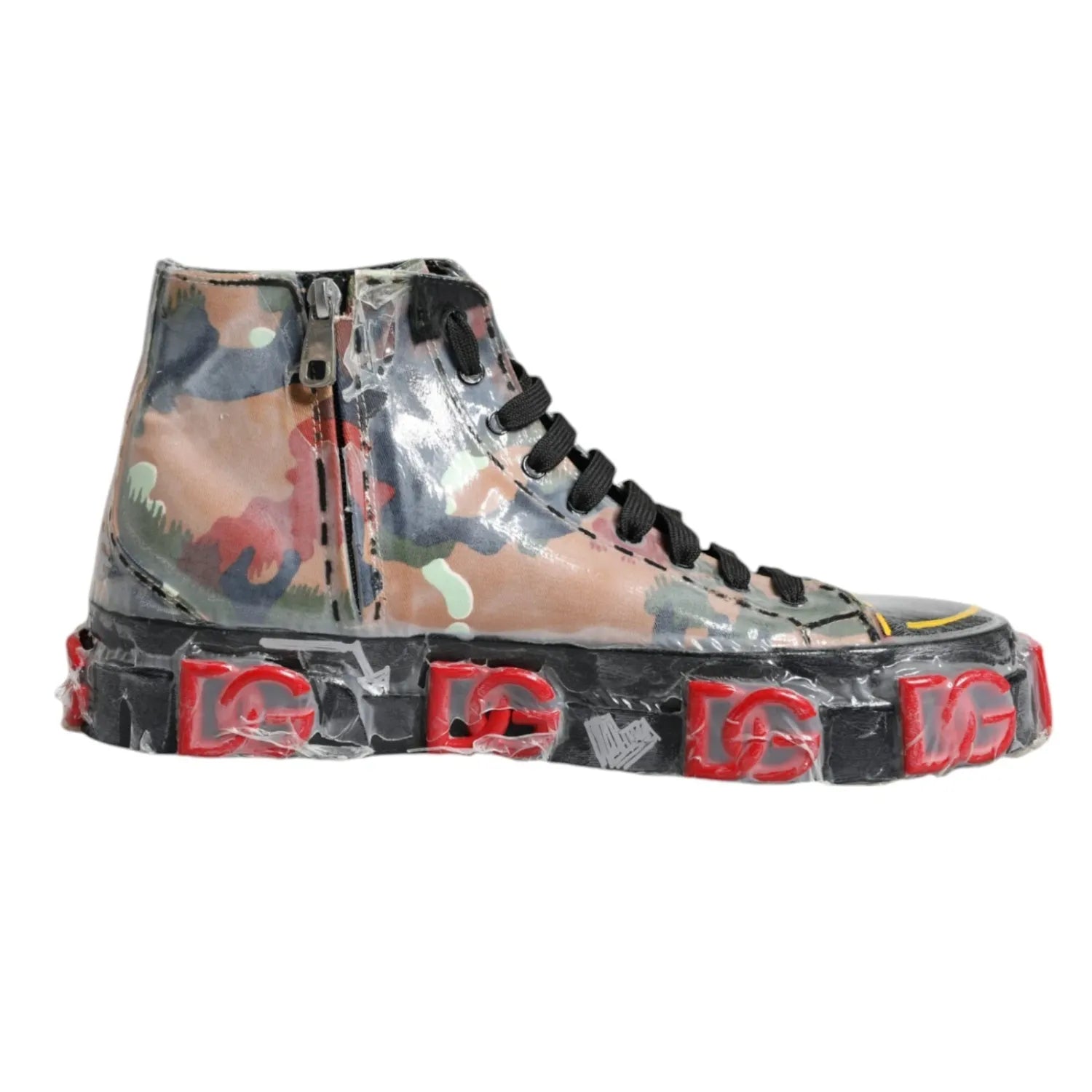 Dolce & Gabbana Multicolor Camouflage High Top Sneakers Shoes