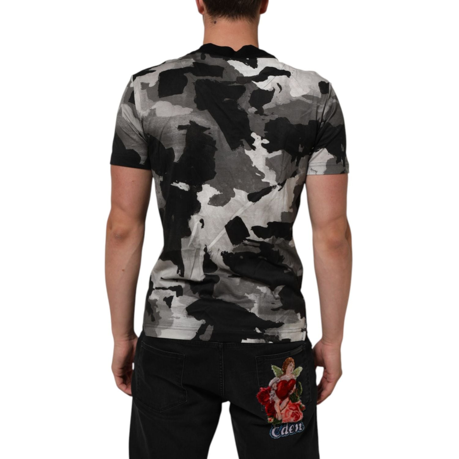 Dolce & Gabbana Multicolor Camouflage Men Short Sleeves T-shirt