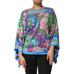 Dolce & Gabbana Multicolor Floral Print Silk Tunic Blouse Top elegant fashion