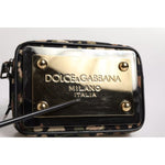 Dolce & Gabbana Multicolor Leopard Jacquard DG Logo Crossbody Bag with gold-tone logo plate