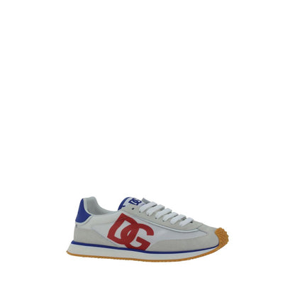 Dolce & Gabbana Multicolor Rubber Low Top Sneakers with suede details and monogram on heel.
