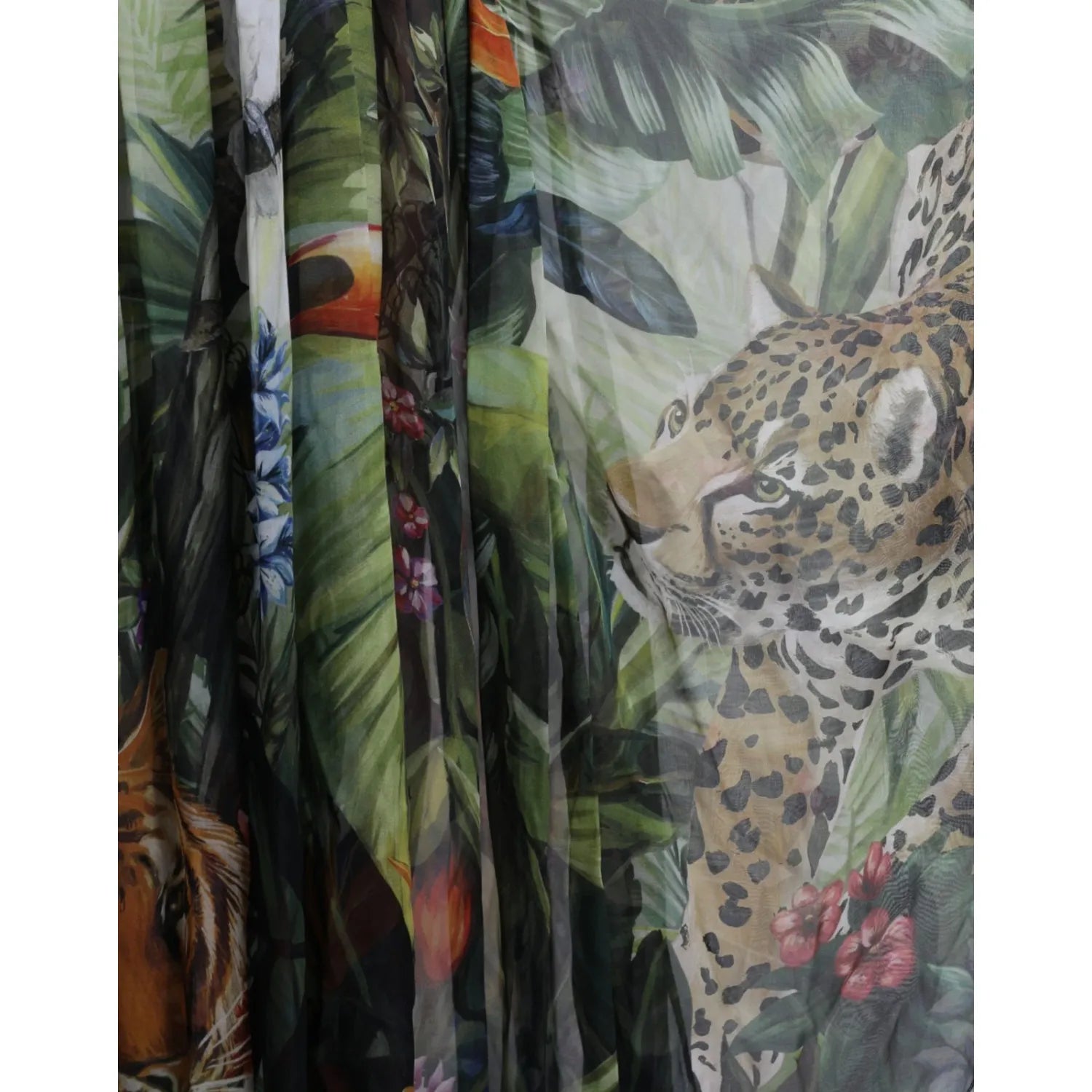 Dolce & Gabbana Multicolor Silk Jungle Print Women Maxi Dress