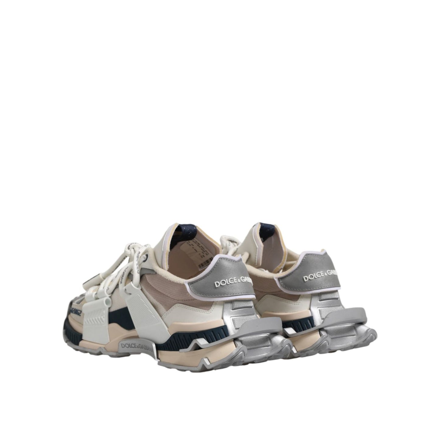 Dolce & Gabbana Multicolor Space Low Top Men Sneakers Shoes with leather details and rubber sole, showcasing luxury Italian craftsmanship.