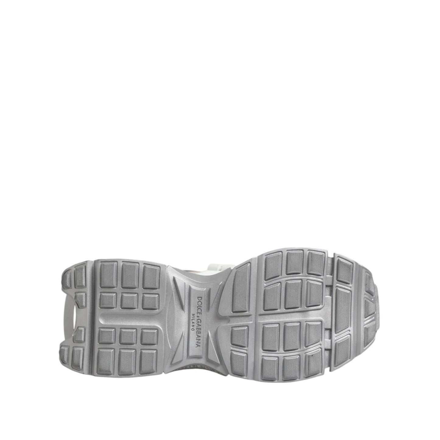 Sole view of Dolce & Gabbana Multicolor Space Low Top Men Sneakers Shoes showing logo detail and rubber grip pattern.