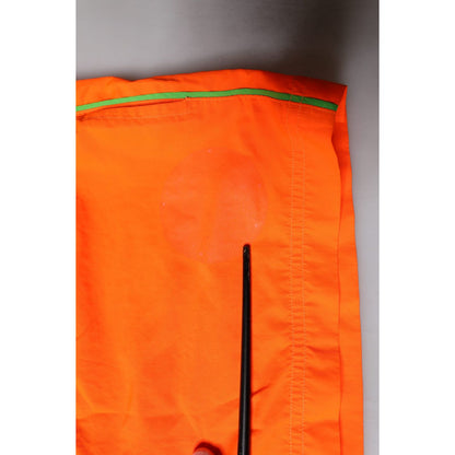 Dolce & Gabbana Orange Polyester Beachwear Shorts 2Pc Swimwear featuring elastic waistband and zip pocket detail.