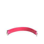 Dolce & Gabbana Pink Embellished Leather Bag Handle Women Shoulder Strap with silver-tone metal rings, perfect for customization.