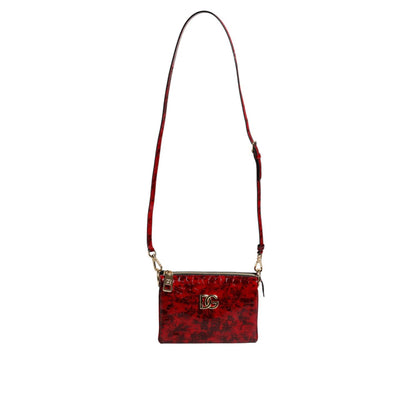 Dolce & Gabbana Red Exotic Leather DG Logo Women Crossbody Bag