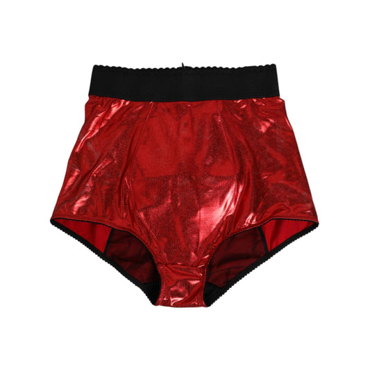 Dolce & Gabbana Red Polyester High Waist Girdle Women Underwear - feminine and bold high-waist design for style and support.