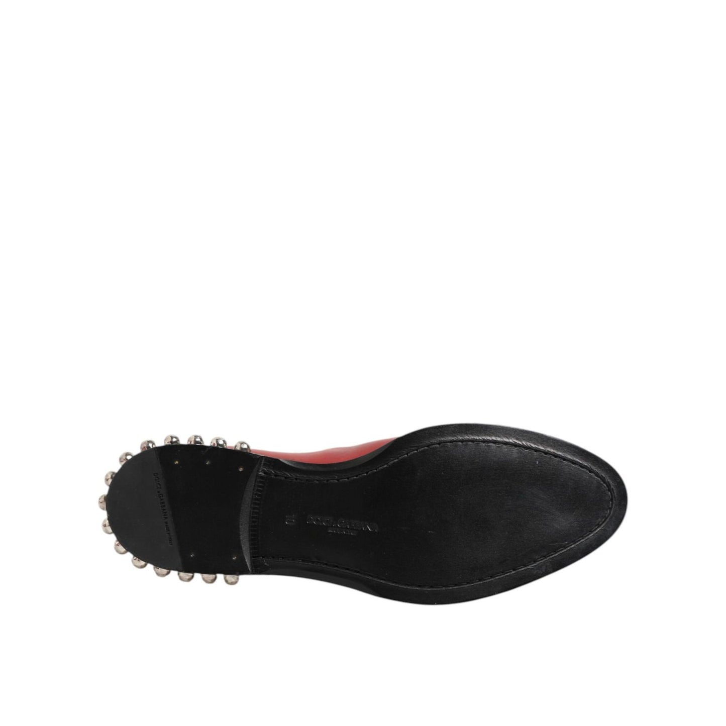 Dolce & Gabbana Red Studded Chelsea Short Ankle Boots Shoes