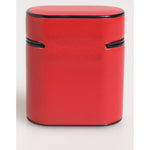 Dolce & Gabbana Red White Calfskin Leather Logo Flip Holder Airpods Case hanging with metal clip