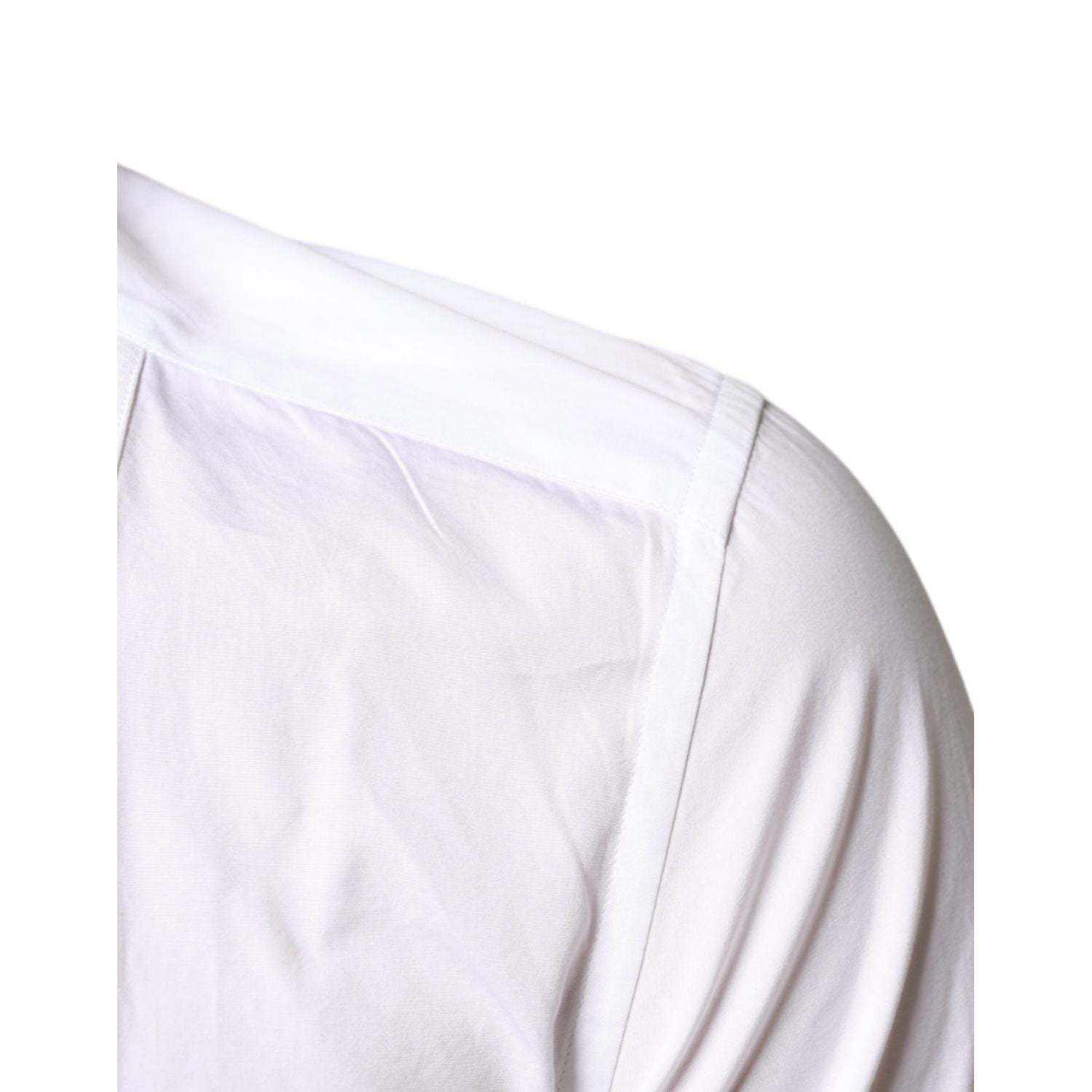 Dolce & Gabbana White Bib Cotton Poplin Formal Dress Shirt