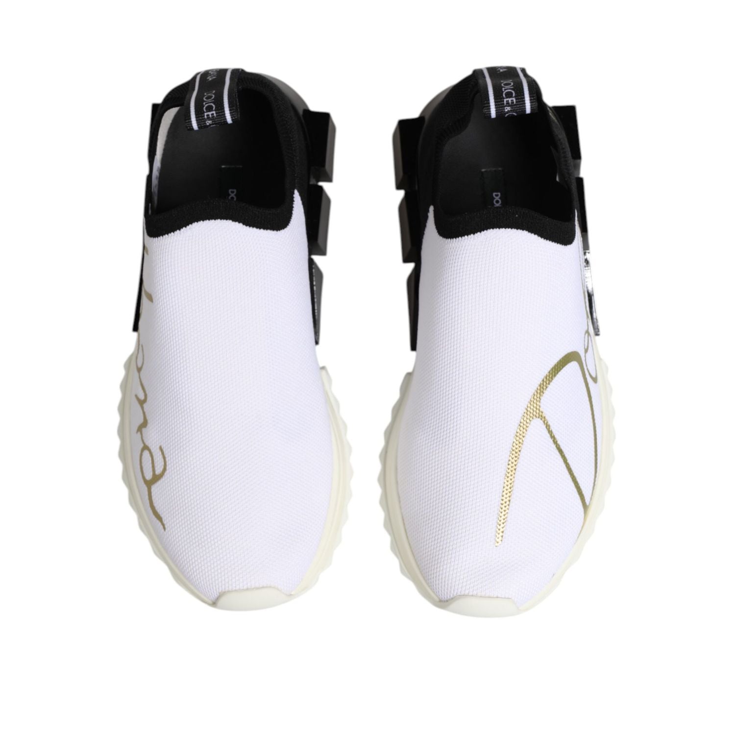 Dolce & Gabbana White Black Low Top Sorrento Sneakers Shoes