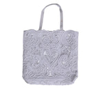 Dolce & Gabbana White Cordonetto Lace Beatrice Tote Shopping Bag with heart motif, Sicilian fabric, shoulder strap, and elegant design.