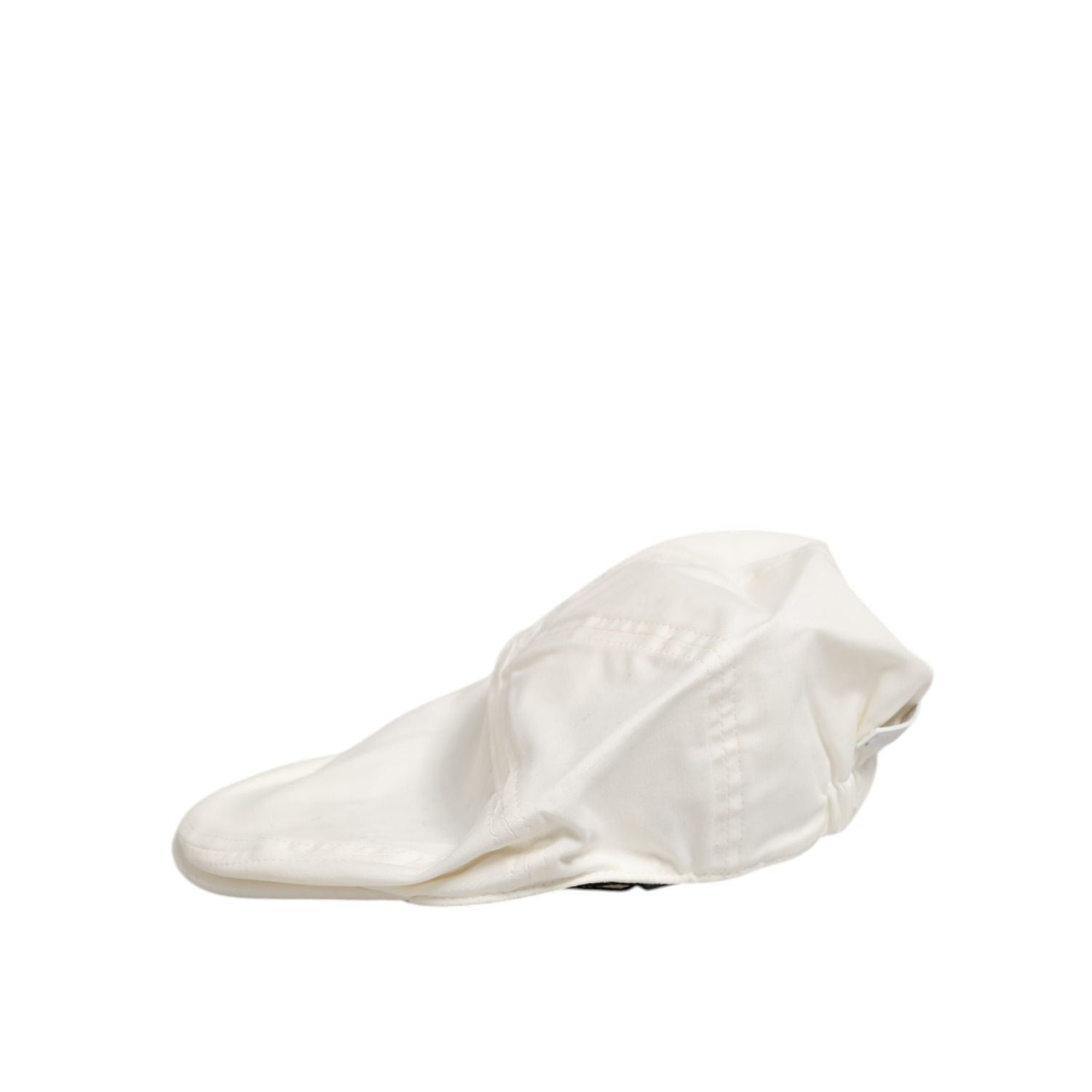 Dolce & Gabbana White Cotton Blend Leather Trim Flat Men Cap Hat